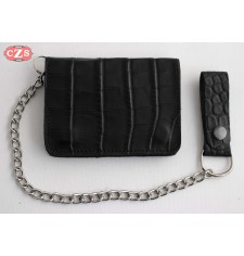 Basis Biker Wallet mit Metallkette (10 x 12 cm) - Schwarz -