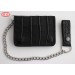 Basic Biker Wallet with Metal Chain (10 x 12 cm) - Black -