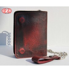 Cartera Biker con Cadena Metálica - Old Rat - Burdeos (10 x 12 cm)  