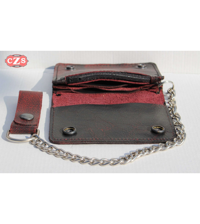 Basis Biker Wallet mit Metallkette (10 x 12 cm) - Schwarz -