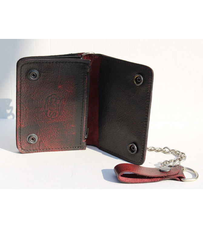 Basis Biker Wallet mit Metallkette (10 x 12 cm) - Schwarz -