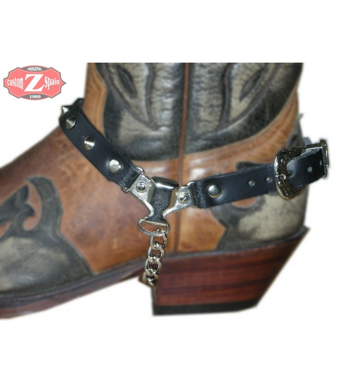 Arnes de  Botas  MARRON con 3 conchos