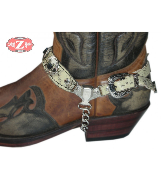 Arnes de  Botas  MARRON con 3 conchos