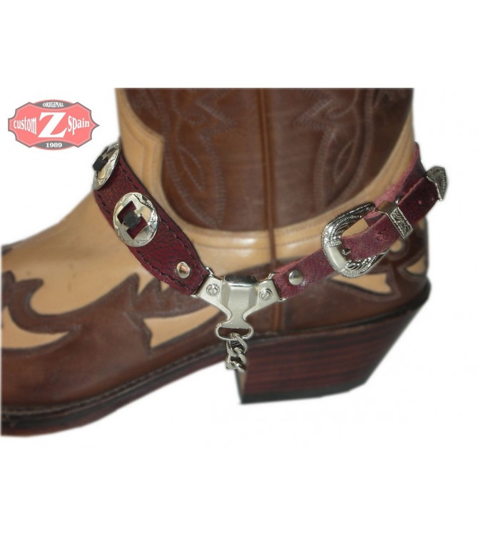 Arnes de  Botas  Negro con 3 conchos