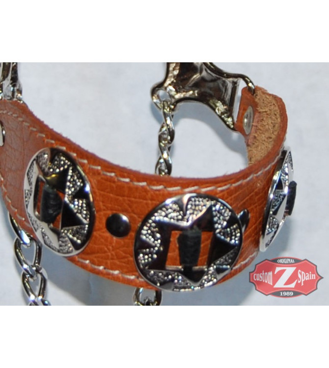 Arnes de  Botas  Negro con 3 conchos