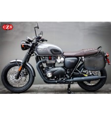 Sacoche latérale pour Triumph Bonneville T100-T120 mod, BANDO Basique Spécifique - Brun -