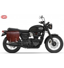 Sacoche latérale pour Triumph Bonneville T100-T120 mod, BANDO Basique Spécifique - Brun -