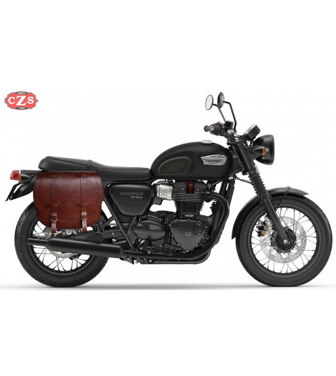 Sacoche latérale pour Triumph Bonneville T100-T120 mod, BANDO Basique Spécifique - Brun -