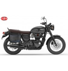 Sacoche latérale pour Triumph Bonneville T100-T120 mod, BANDO Basique Spécifique - Brun -