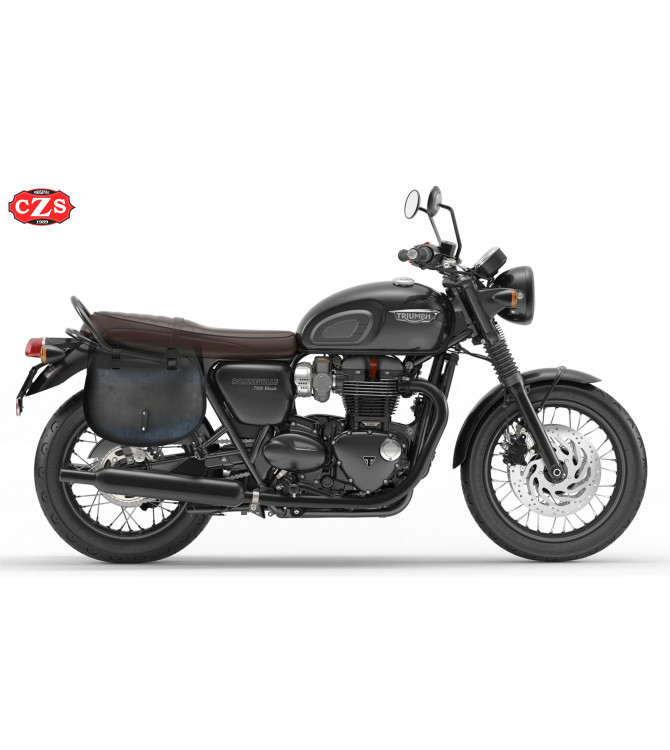 Sacoche latérale pour Triumph Bonneville T100-T120 mod, BANDO Basique Spécifique - Brun -