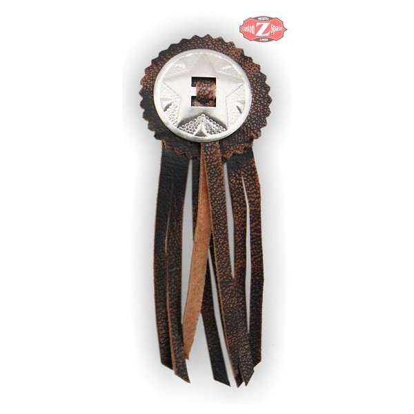 Concho star leather fringe vintage Brown