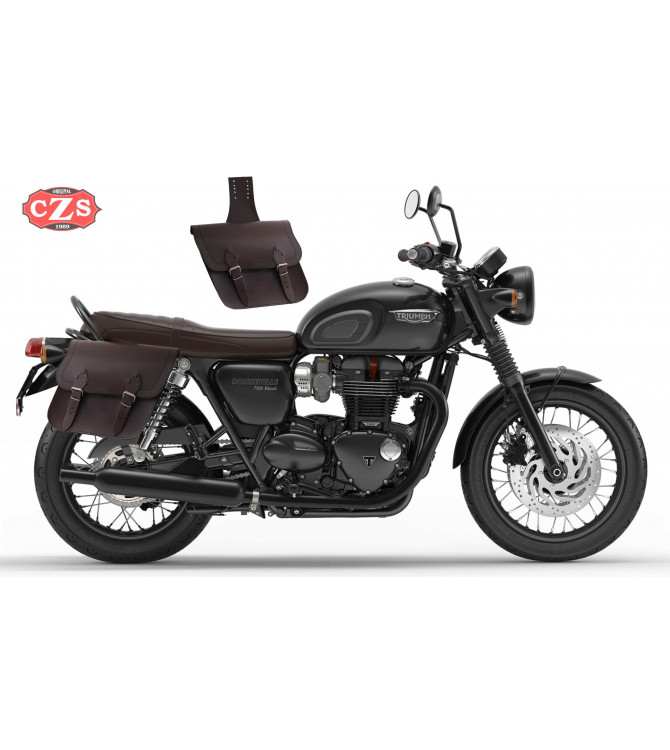 Alforjas para Triumph Bonneville T100/120 mod, APACHE Básicas Adaptables - MOKA -