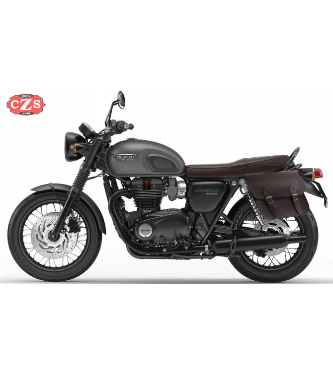 Sacoches pour Triumph Bonneville T100/120 mod, APACHE Basique Adaptable - Noir -