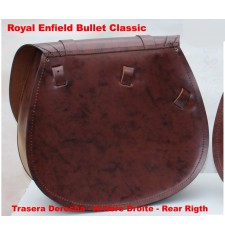 Recht Satteltasche Royal Enfield Bullet Klassische mod, BANDO Basis Spezisfiche - Braun -