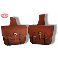 Leather saddlebags - RIFLE Classic, light brown