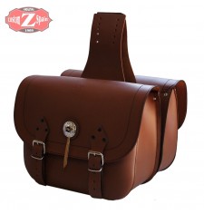 Leather saddlebags - RIFLE Classic, light brown