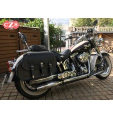 Rigid Saddlebags for Softail Deluxe Harley Davidson mod, CAMPEADOR Celtic - Shield HD - 