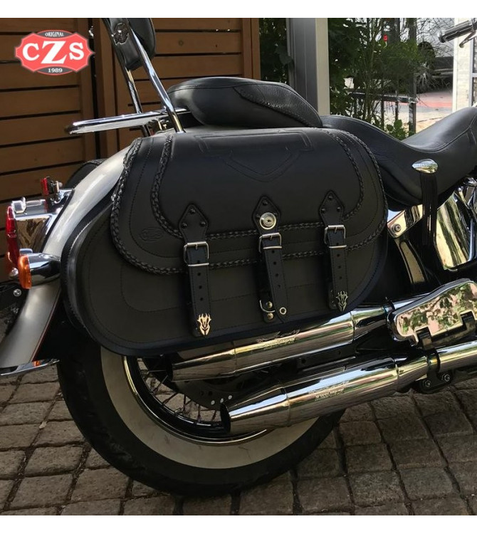 Alforjas Rígidas para Softail Deluxe Harley Davidson mod, CAMPEADOR Celtic - Escudo personalizado HD -