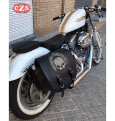 Satteltasche für Sportster Harley Davidson mod, SPARTA - Willie HD - Hohl für Stoßdämpfer - LINKS - Spezisfiche