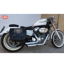 Set de alforjas para Sportster Harley Davidson mod, SPARTA - Willie HD - Hueco amortiguador - Específica