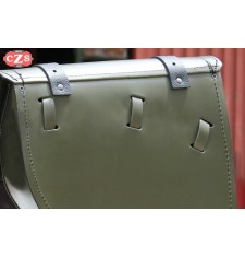 Saddlebag for Royal Enfield Battle Green mod, CENTURION PLATOON Specific - Black Star - RIGHT