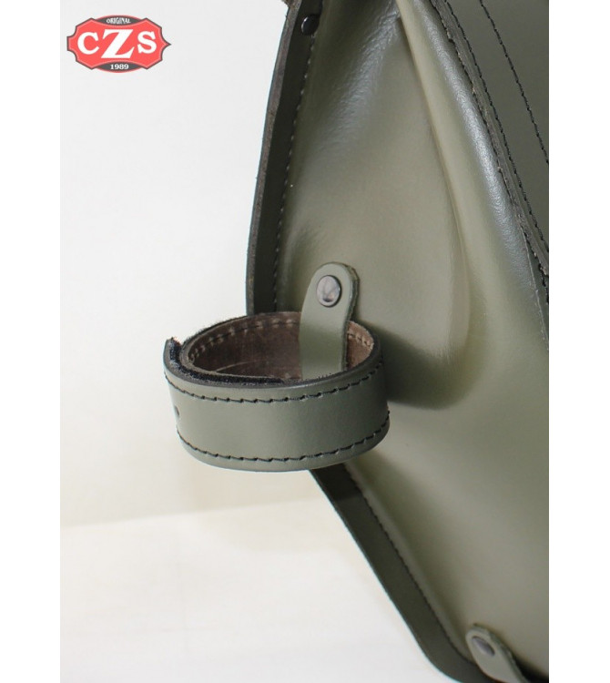 Sacoche pour Royal Enfield Battle Green mod, CENTURION PLATOON Spécifique - White Star - GAUCHE