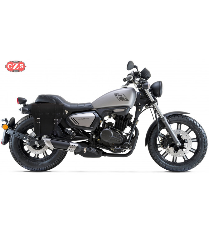 Alforja para Keeway Superligh 125/200 mod, CENTURION Negra - Adaptable - DERECHA