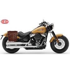 Saddlebag for Softail Slim Harley Davidson mod, ADRIANO Basic - Brown - 