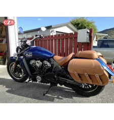 Rigid Saddlebags for Indian Scout Sixty mod, IBER Basic - Camel - Adaptable 