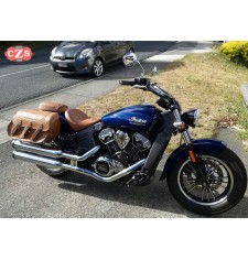 Rigid Saddlebags for Indian Scout Sixty mod, IBER Basic - Camel - Adaptable 