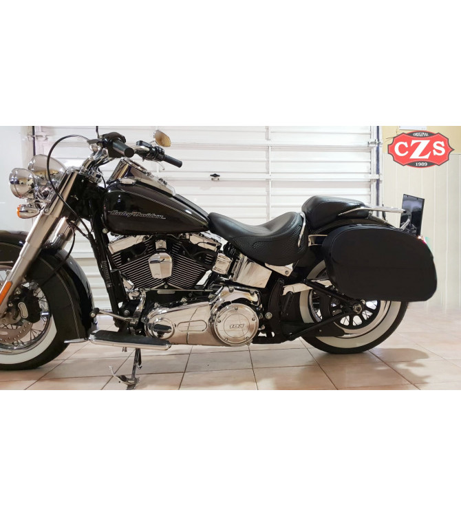 Alforjas Rígidas para Softail Deluxe FLSTN Harley Davidson mod, SAHARA Básica - Adaptables