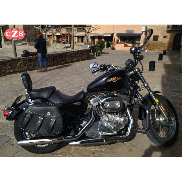Arizona Noir Gauche Sacoche Cavalière pour Harley Davidson Sportster 883 Iron XL 883 N