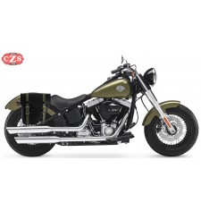 Alforja para Softail Slim Harley Davidson mod, CENTURION - Negro/Verde - DERECHA