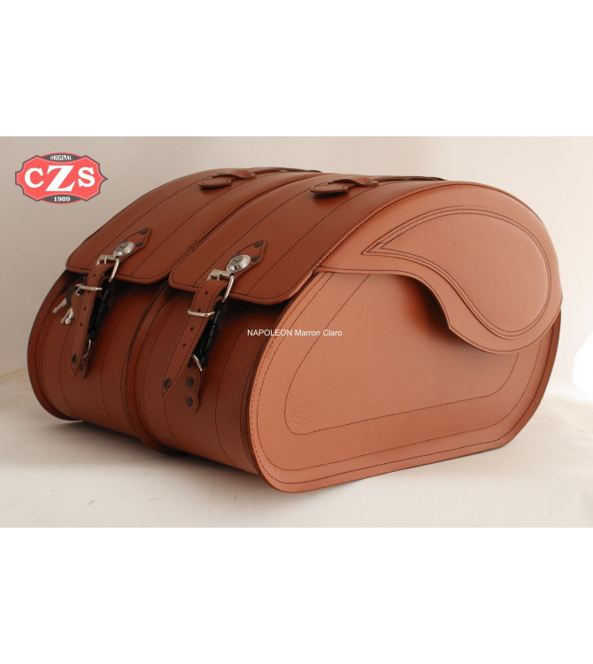 Rigid Saddlebags mod, NAPOLEÓN - Gothic - Light Brown - UNIVERSAL