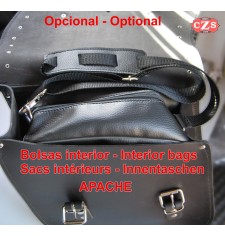 Saddlebags for Triumph Bonneville T100/120 mod, APACHE Basic Adaptable - MOKA -