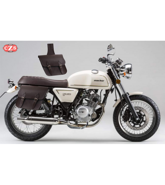 Sacoches pour Triumph Bonneville T100/120 mod, APACHE Basique Adaptable - MOKA -
