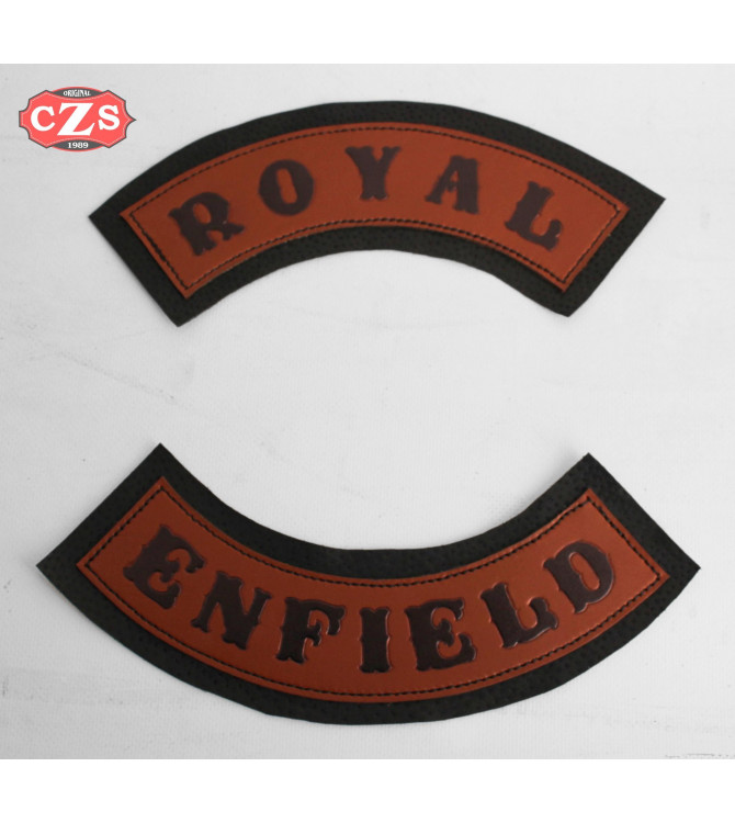 Patch en cuir gaufré mod, Royal Enfield vert militaire