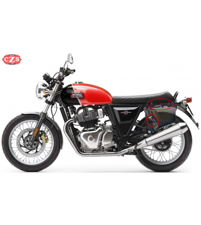Alforja de Basculante para Royal Enfield Interceptor INT 650 mod, HERCULES Básica - Adaptable 