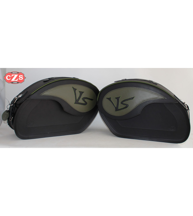 Sacoches Rigides pour Kawasaki Vulcan S 650 mod, VENDETTA  - Platoon VS militaire - Spécifique