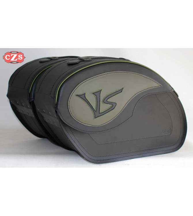 Sacoches Rigides pour Kawasaki Vulcan S 650 mod, VENDETTA  - Platoon VS militaire - Spécifique