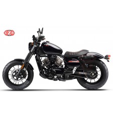 Alforja para Hyosung Aquila GV 125 Bobber  mod, CENTURION Negro/Rojo - Adaptable - DERECHA