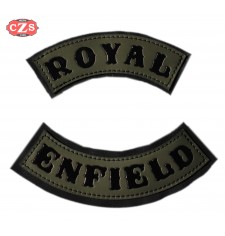 Embossed leather patch mod, Royal Enfield - BROWN -