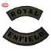 Embossed leather patch mod, Royal Enfield - BROWN -