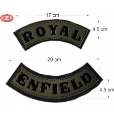 Embossed leather patch mod, Royal Enfield - BROWN -