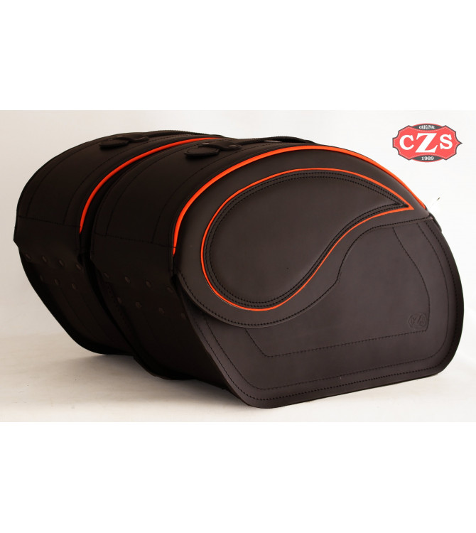 Alforjas Rígidas para Kawasaki Vulcan S 650 - 2018 - mod, VENDETTA Específicas - Perfil Naranja 