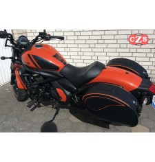 Alforjas Rígidas para Kawasaki Vulcan S 650 - 2018 - mod, VENDETTA Específicas - Perfil Naranja 