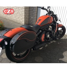 Alforjas Rígidas para Kawasaki Vulcan S 650 - 2018 - mod, VENDETTA Específicas - Perfil Naranja 