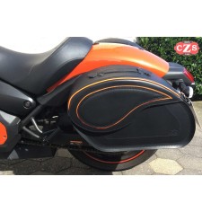 Alforjas Rígidas para Kawasaki Vulcan S 650 - 2018 - mod, VENDETTA Específicas - Perfil Naranja 