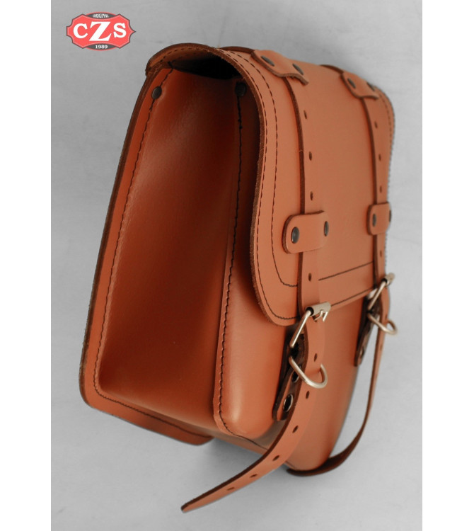 Saddlebag for Brixton Glanville 250 X mod, HÉRCULES Basic - Light Brown - Adaptable 