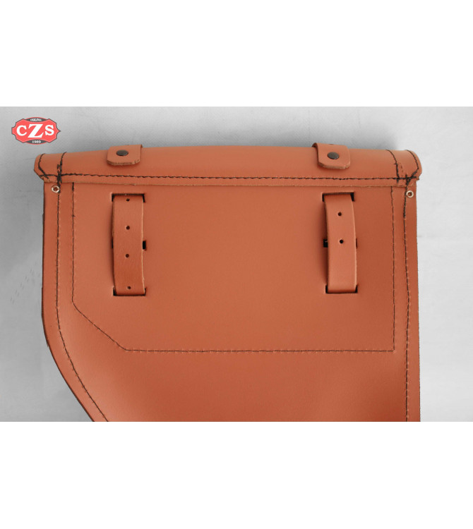 Saddlebag for Brixton Glanville 250 X mod, HÉRCULES Basic - Light Brown - Adaptable 